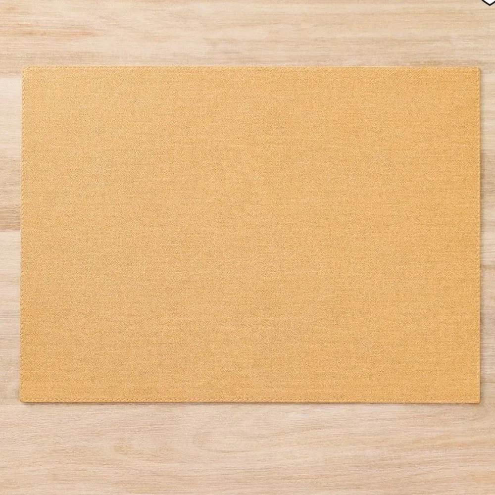 4 West Elm Denim Texture Easy-Care Placemat in Marigold